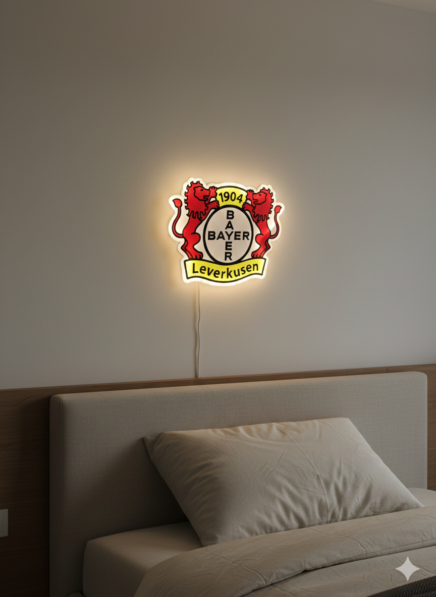 Bayer 04 Leverkusen LED-Leuchtschild – echtes Stadion-Feeling für Zuhause