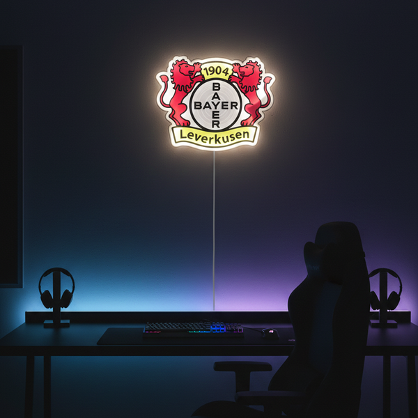 Bayer 04 Leverkusen LED-Leuchtschild – echtes Stadion-Feeling für Zuhause