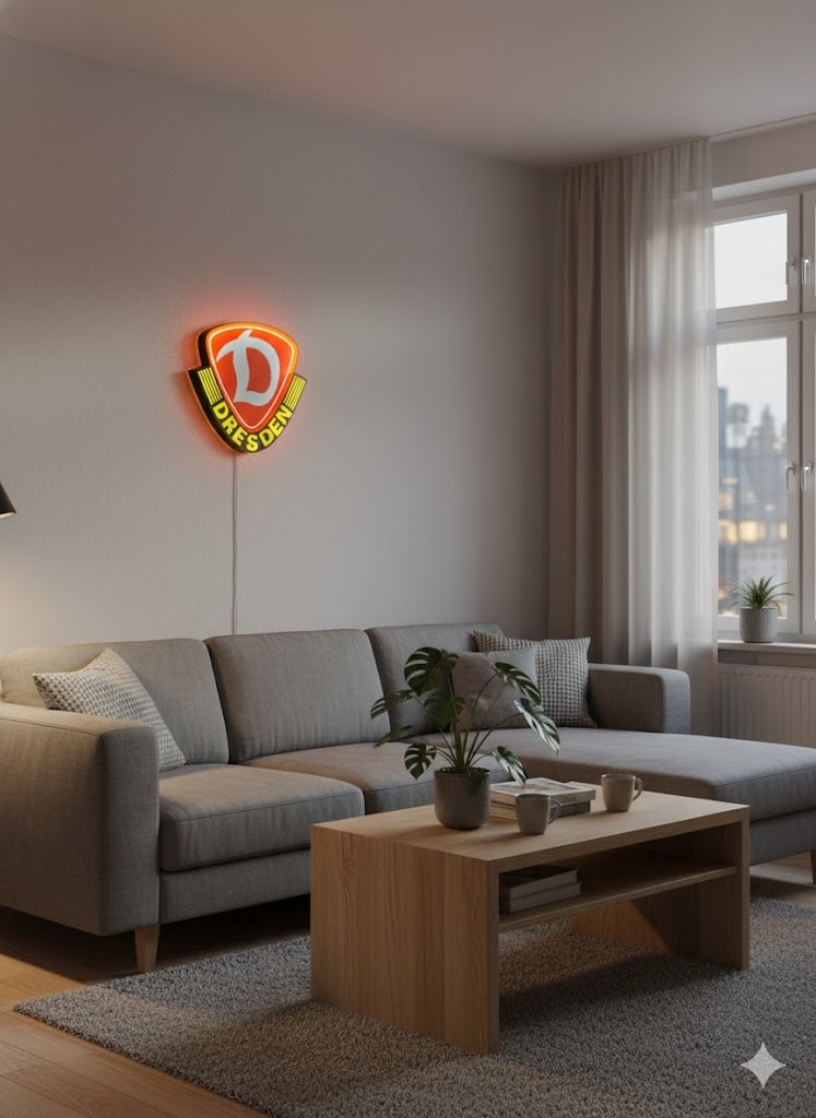 Dynamo Dresden LED-Leuchtschild – echtes Stadion-Feeling für Zuhause