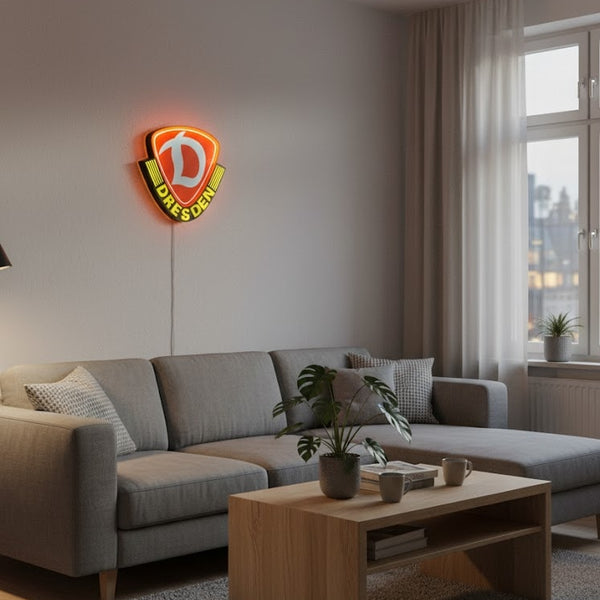 Dynamo Dresden LED-Leuchtschild – echtes Stadion-Feeling für Zuhause
