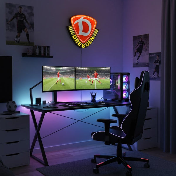 Dynamo Dresden LED-Leuchtschild – echtes Stadion-Feeling für Zuhause
