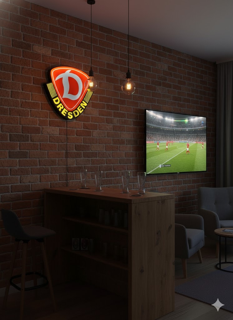 Dynamo Dresden LED-Leuchtschild – echtes Stadion-Feeling für Zuhause