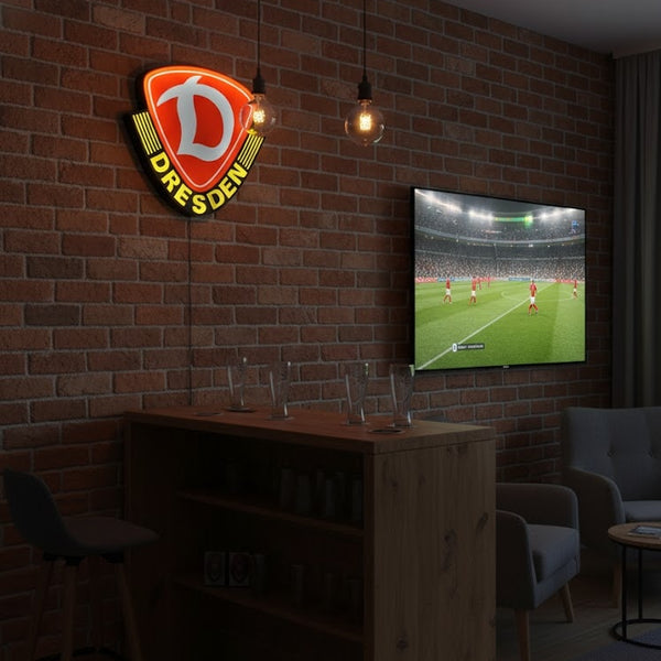 Dynamo Dresden LED-Leuchtschild – echtes Stadion-Feeling für Zuhause