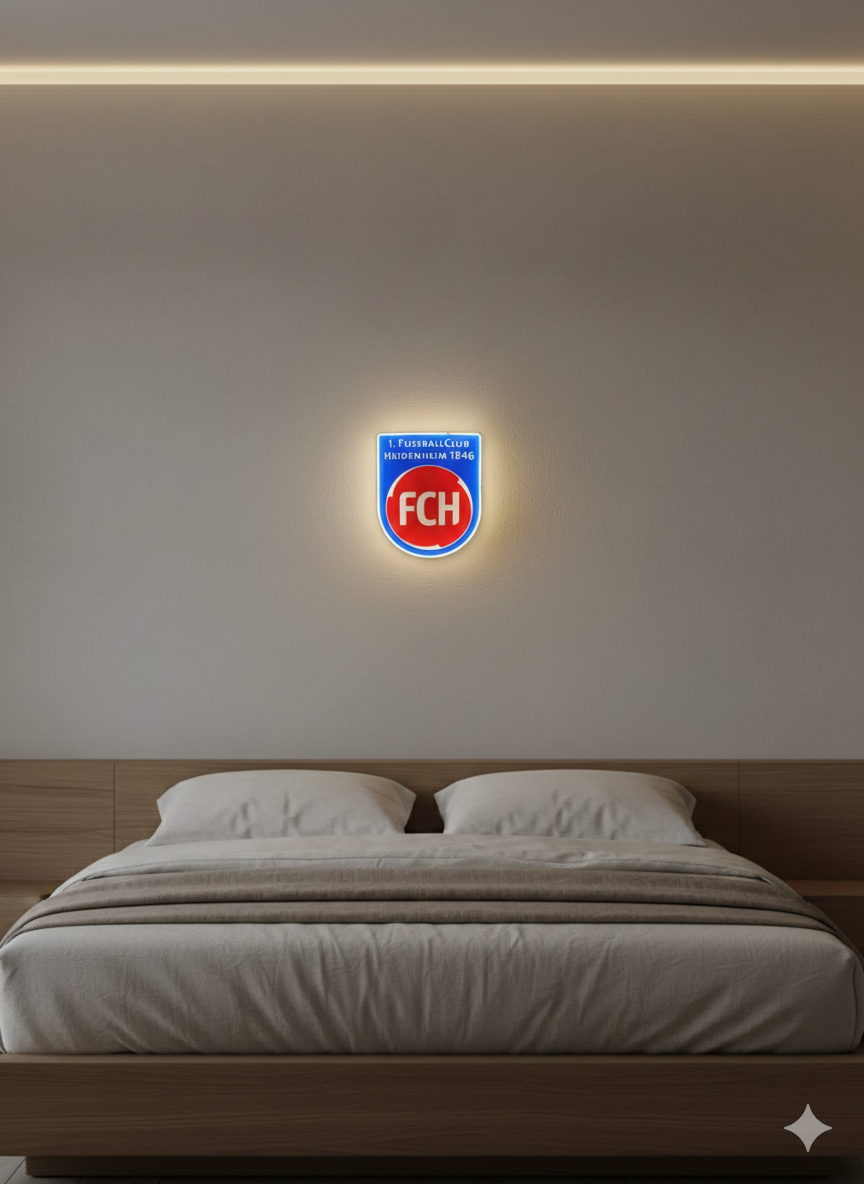 1 FC Heidenheim LED-Leuchtschild – echtes Stadion-Feeling für Zuhause