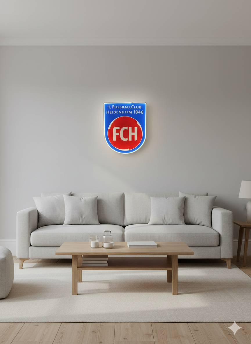 1 FC Heidenheim LED-Leuchtschild – echtes Stadion-Feeling für Zuhause