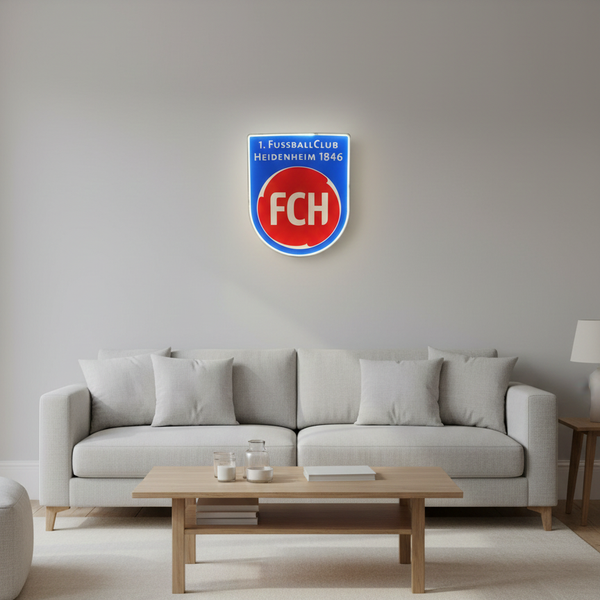 1 FC Heidenheim LED-Leuchtschild – echtes Stadion-Feeling für Zuhause