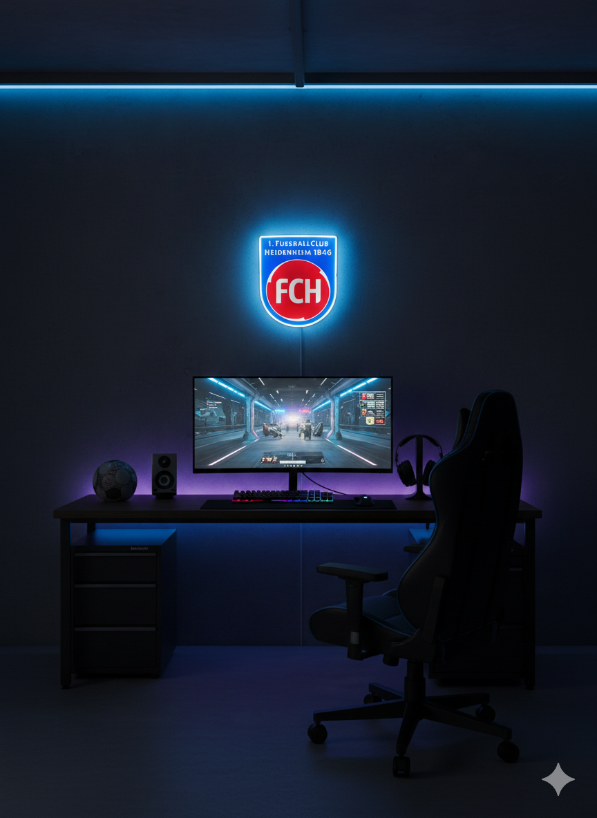 1 FC Heidenheim LED-Leuchtschild – echtes Stadion-Feeling für Zuhause