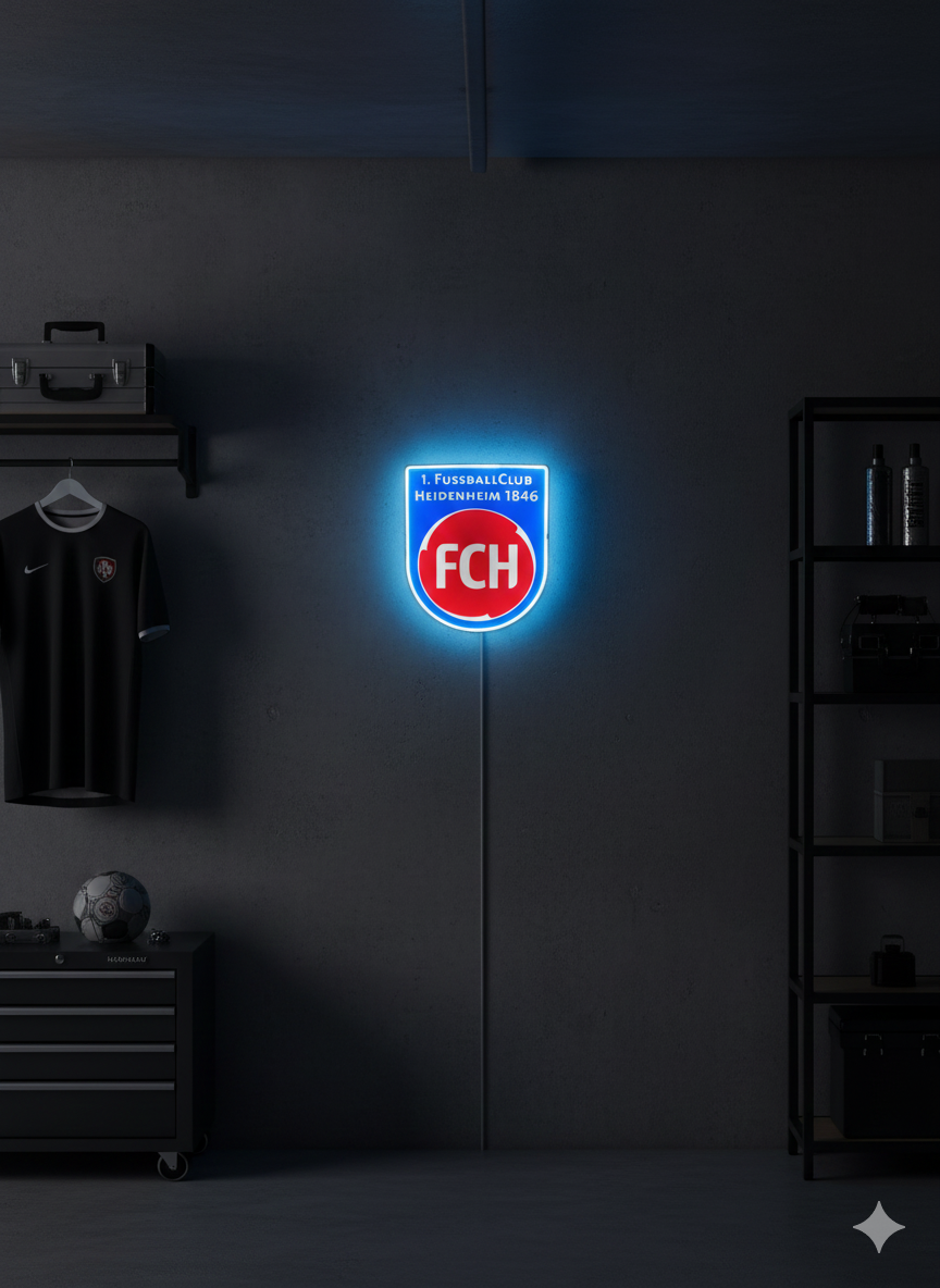 1 FC Heidenheim LED-Leuchtschild – echtes Stadion-Feeling für Zuhause