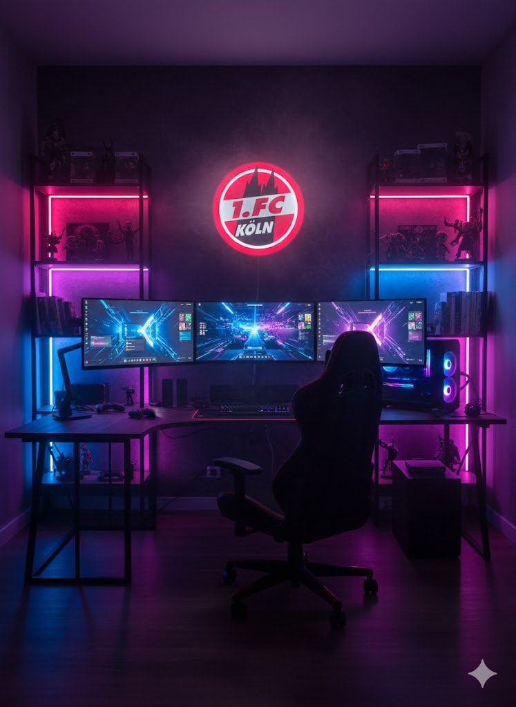 1. FC Köln LED-Leuchtschild – echtes Stadion-Feeling für Zuhause